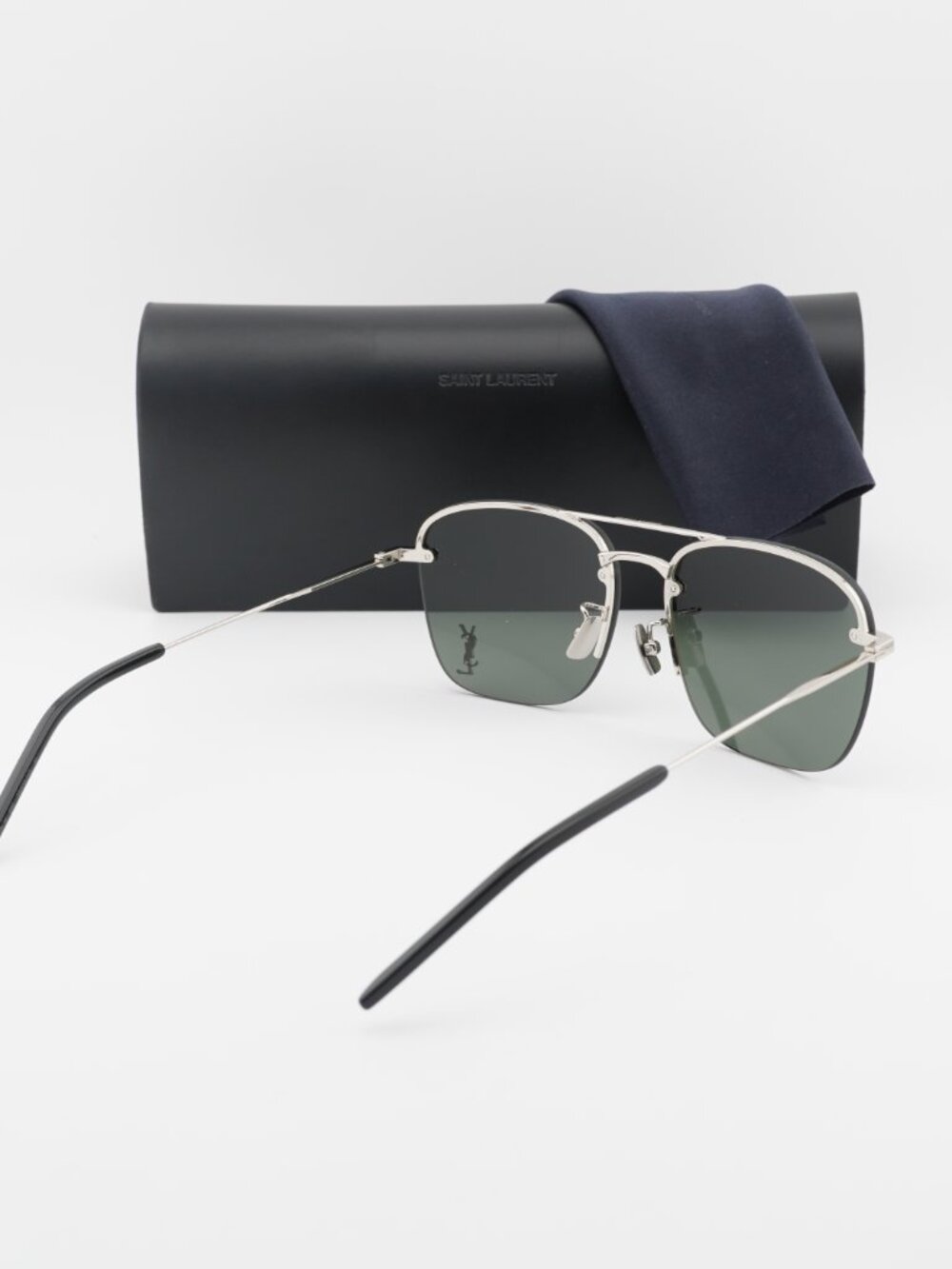 Saint Laurent SL309M 006 Aviator Sunglasses - Silver\Grey - Picture 10 of 10